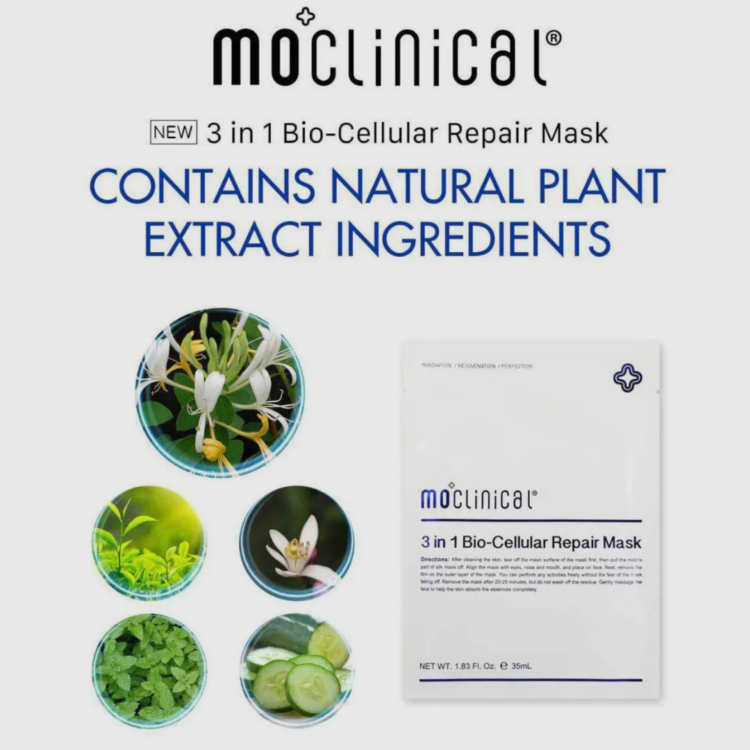 Le masque 3 en 1 Bio Cellular de MO Clinical est formulé pour offrir une approche innovante en matière de soins de la peau.
Ce masque est conçu pour revitaliser, hydrater et améliorer l'élasticité de la peau, tout en ciblant les signes de vieillissement.
Retrouvez ce produit dans le "Kit Microneedling"