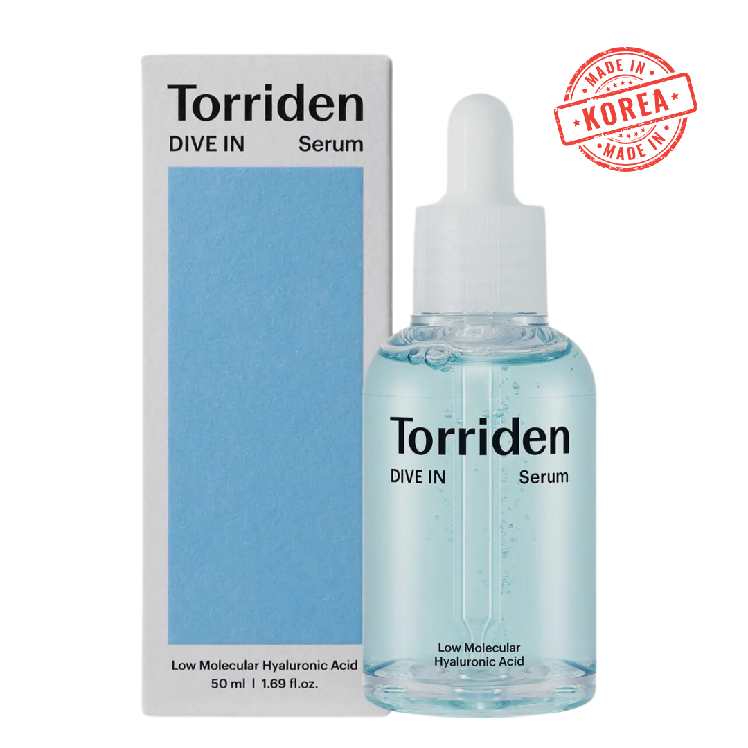 Sérum Acide Hyaluronique Torriden avec boîte d'emballage. Formule coréenne hydratante et repulpante pour le soin du visage. Flacon de 50 ml.