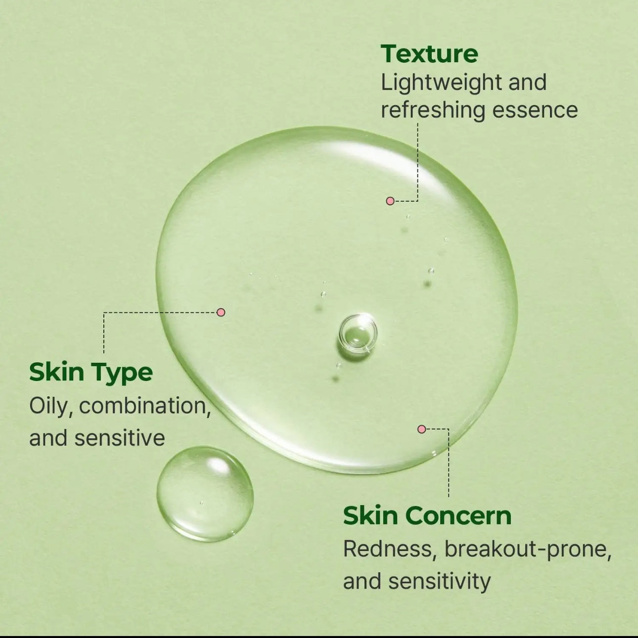Ce sérum concentré en centella asiatica (Cica) aide à apaiser et rééquilibrer la peau, tout en traitant les imperfections. Il prépare la peau à recevoir la crème hydratante et peut être utilisé quotidiennement, matin et soir