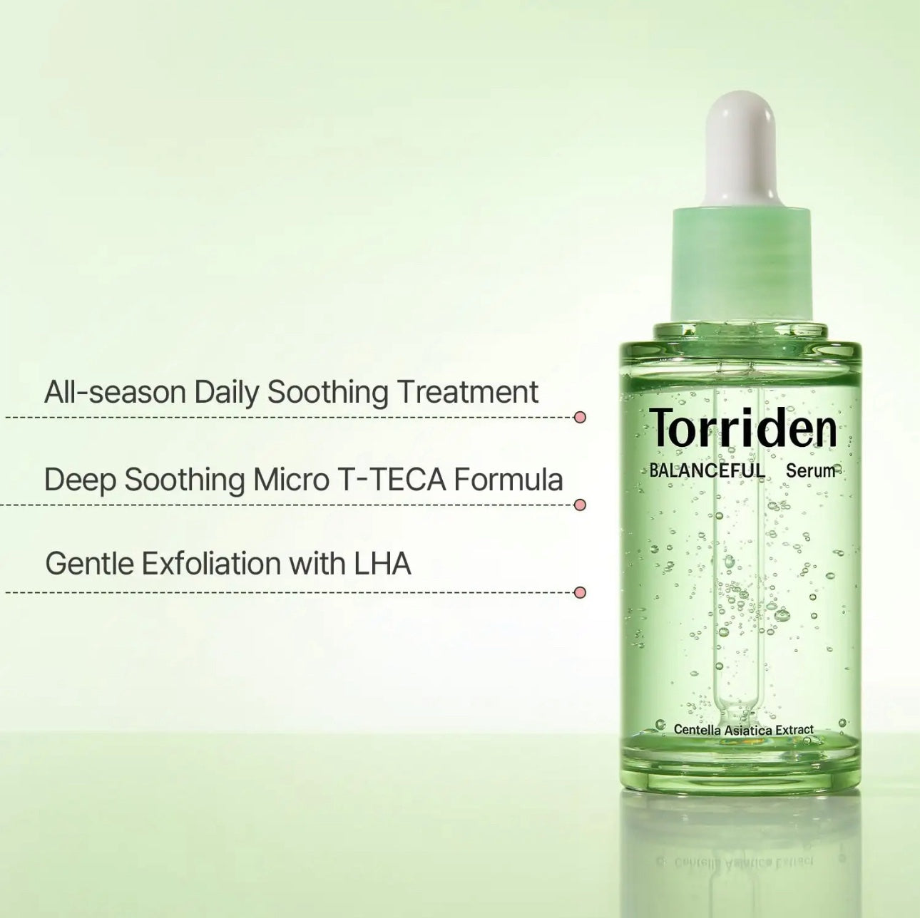Ce sérum concentré en centella asiatica (Cica) aide à apaiser et rééquilibrer la peau, tout en traitant les imperfections. Il prépare la peau à recevoir la crème hydratante et peut être utilisé quotidiennement, matin et soir