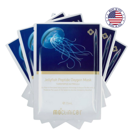 Masque Professionnel Anti-Âge Mo Clinical - Jellyfish Peptide, pour un effet raffermissant et régénérant, réduisant les signes du vieillissement, illumine le teint.