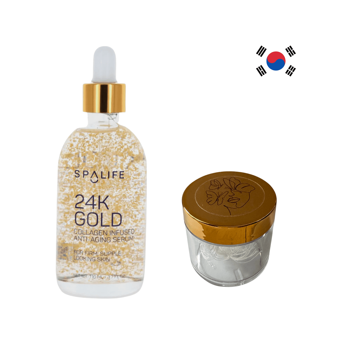 Duo Sérum Collagène + Fils de collagène avec sérum anti-âge infusé au collagène Gold 24K.