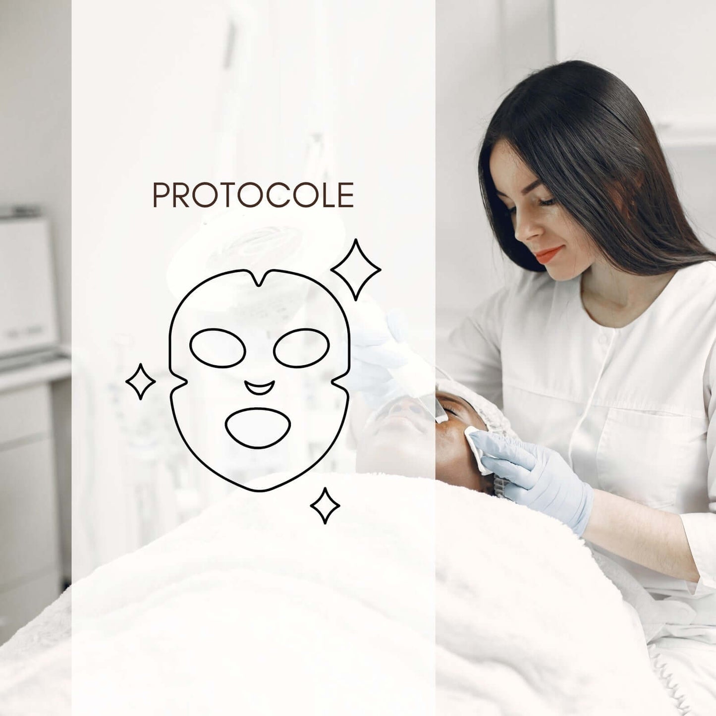 Formation Hydrofacial + Kit complet montrant un soin visage dans un institut de beauté.