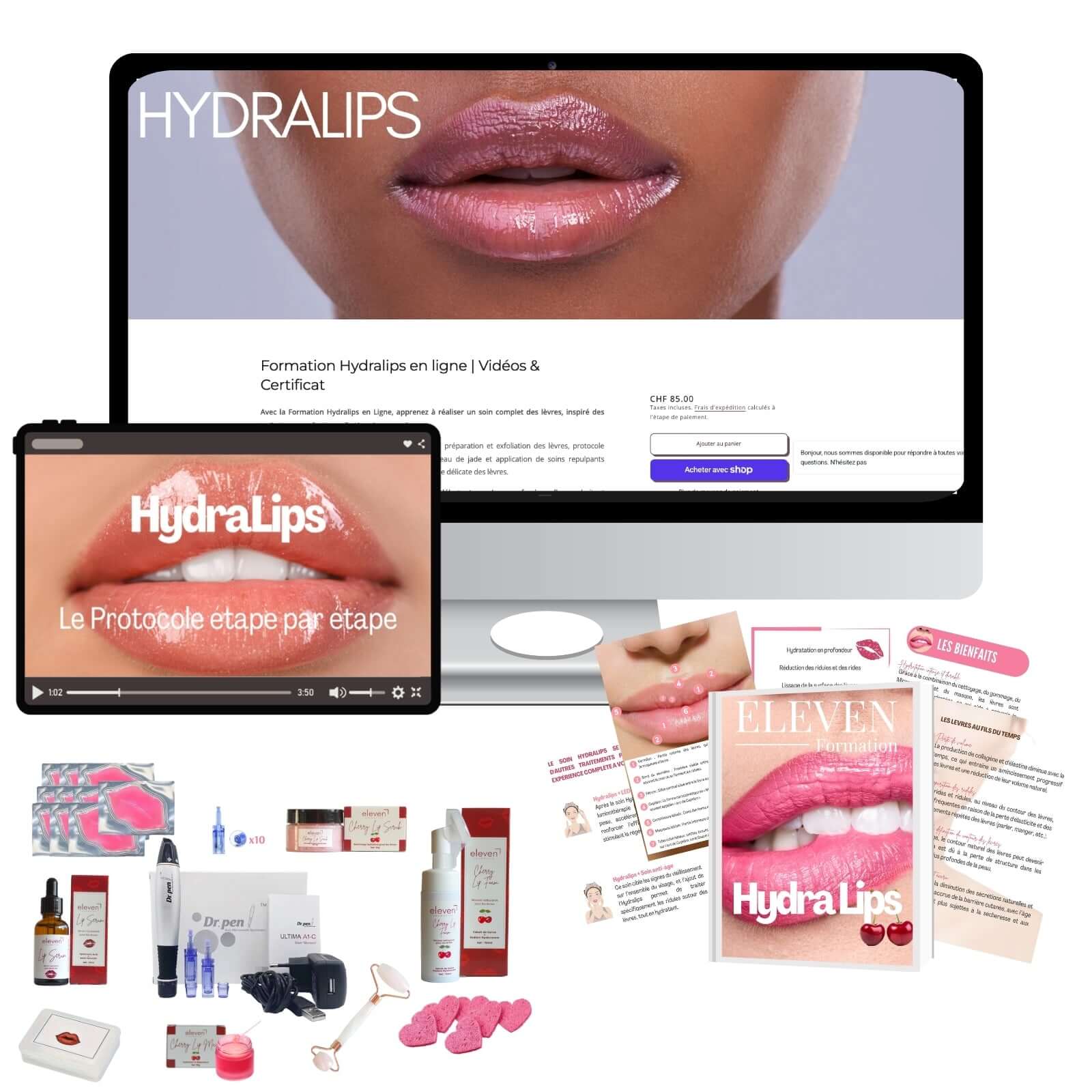 Formation hydralips + Kit Complet avec stylo microneedling
