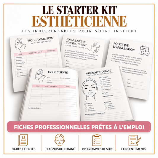 Starter Kit Esthéticienne Gratuit – Fiches Clientes & Formulaires PDF à Imprimer