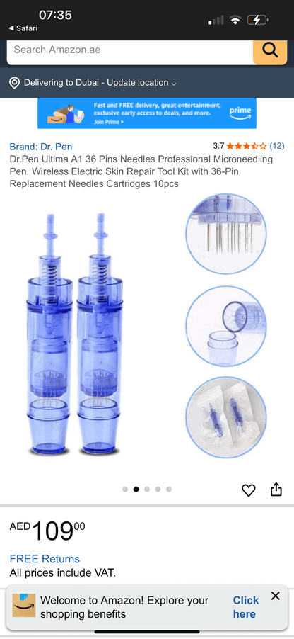 10 Embouts PIN36 Dr Pen, Microneedling - 36-pin cartridges for skin repair from Dr. Pen.