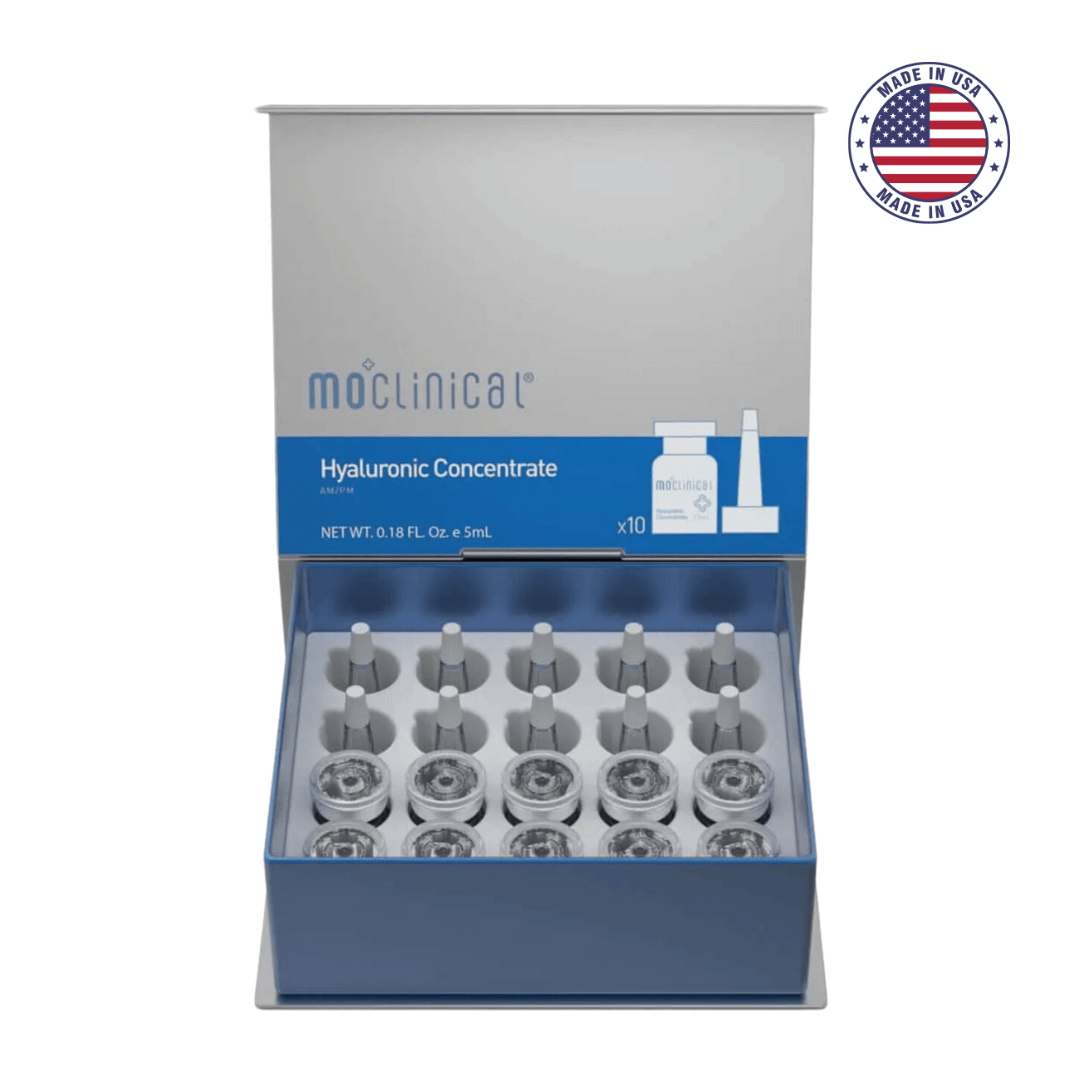 Kit Complet Microneedling avec 10 flacons de Concentré Hyaluronique de moClinical.