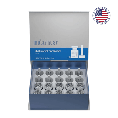 Kit Complet Microneedling avec 10 flacons de Concentré Hyaluronique de moClinical.