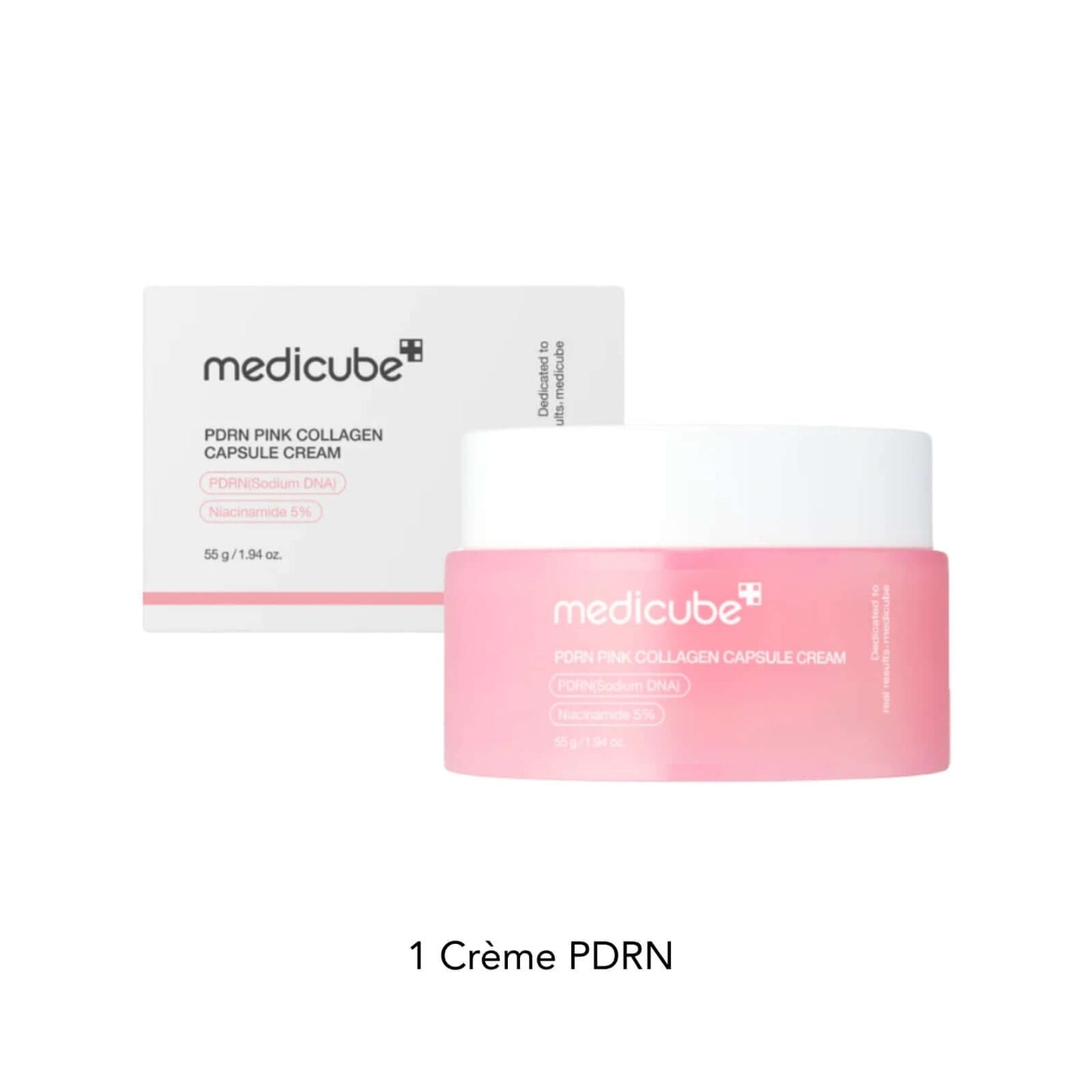 Kit Medicube PDRN made in Korea - Crème PDRN enrichie en collagène rose, 65 g.