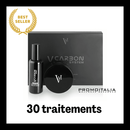 Kit Peeling V Carbon, produit professionnel pour soin visage, incluant spray activateur au carbone, 30 traitements.