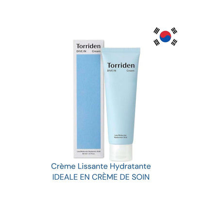 Kit Produit HydroFacial Complet avec crème lissante hydratante Torriden et emballage bleu.
