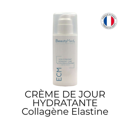 Kit produit Soin Visage Professionnel BeautyMed avec crème de jour hydratante au collagène et élastine.