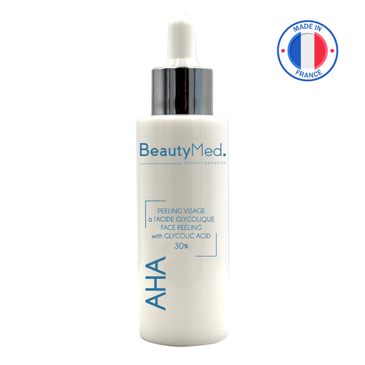 Peeling AHA 30 BeautyMed face peeling with glycolic acid, professional anti-aging treatment.