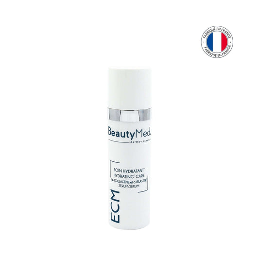Sérum Beautymed Hydratant Collagène et Elastine en flacon, soin hydratant pour la peau.