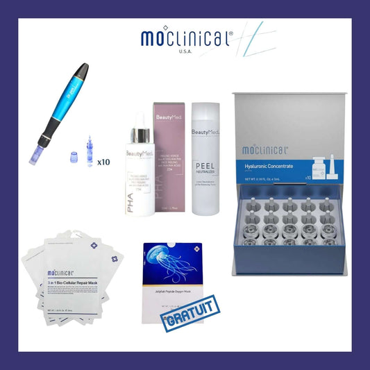 Formation Microneedling + Kit complet avec appareil comprenant appareil et produits de soin.