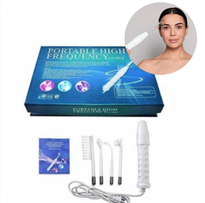 Le Kit Professionnel Haute Fréquence est un appareil portable innovant conçu pour des traitements de beauté et d'élimination de l'acné. Facile à utiliser, cet appareil est idéal pour un usage à domicile. Il comporte une poignée avec un tube d'électrode en verre monté, permettant des traitements ciblés et précis.